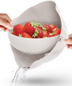 Double Drain Basket Bowl Washing vegetables basket