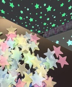 Glowing Stars Stickers for Ceiling – 100pcs 3D Adhesive Stars