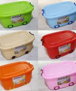Children kids toy storage box wheeled plastic storage