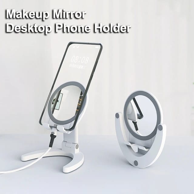 Makeup Mirror Phone Holder Adjustable Agnel Folding Universal Portable