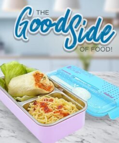 Leak Proof Eco Lunch Box Stainless Steel. Four Sided Lock.