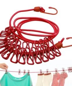Portable Clothing Clothesline with 12 Clips