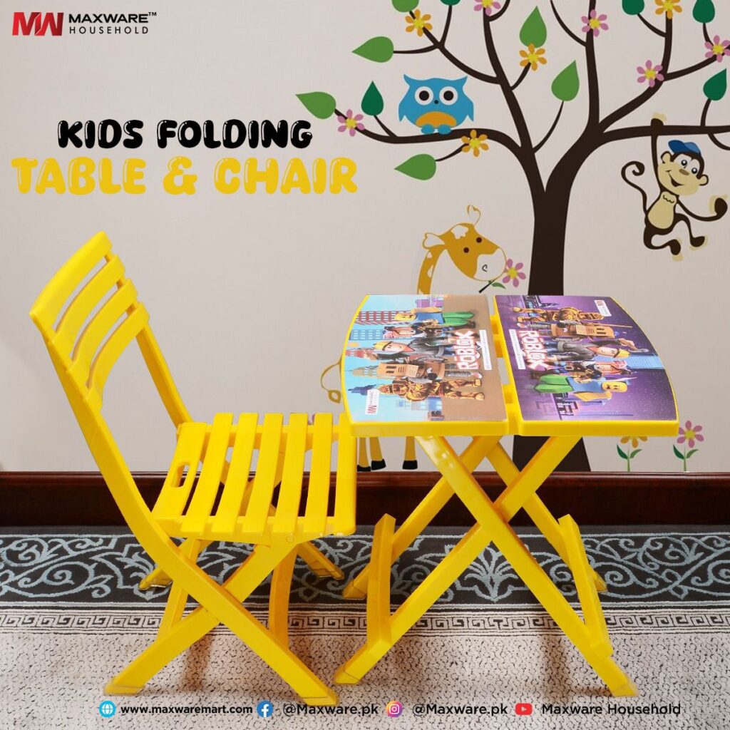 Foldable Table Chair Set, Desk And Chair, Kids Computer Table Set