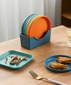 Mini 10 Pcs Plastic Plates with Stand – Durable & Convenient
