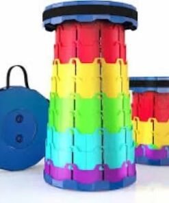 Outdoor Rainbow Folding Stool – Portable, Adjustable & Retractable Chair for Camping, Fishing & Travel