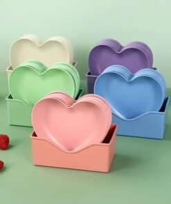 Heart Shape Plate 8Pcs Set – Elegant Plates for Special Occasions & Daily Use