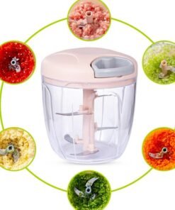 5 Blade Hand Cutter / Hand Chopper – Fast & Easy Manual Food Processor