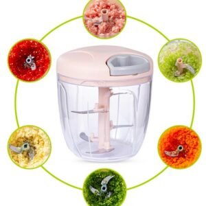 5 Blade Hand Cutter / Hand Chopper – Fast & Easy Manual Food Processor