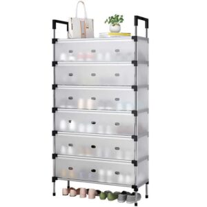 6-Layer Dustproof Shoe Rack – Metal Pipe Storage Organizer
