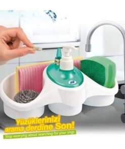 3-in-1 Soap Dispenser & Sponge Holder Kitchen Sink Organizer