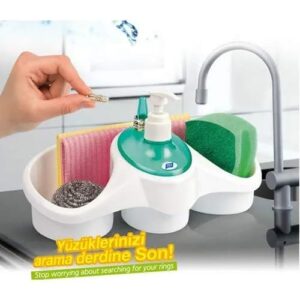 3-in-1 Soap Dispenser & Sponge Holder Kitchen Sink Organizer