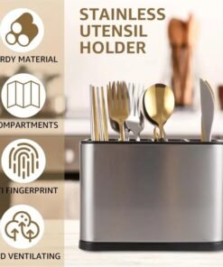 Kitchen Utensils Cutlery Caddy – Stainless Steel Drainer & Organizer