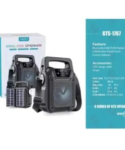 Wireless Speaker GTS-1767 Double Solar – Dual Solar Charging & Powerful Sound