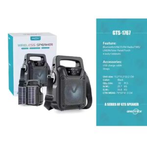 Wireless Speaker GTS-1767 Double Solar β Dual Solar Charging & Powerful Sound