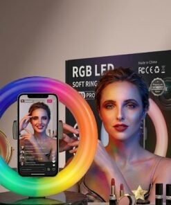 LED Ring Light Multi-Color with Phone Holder – Adjustable Brightness