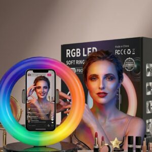 LED Ring Light Multi-Color with Phone Holder β Adjustable Brightness