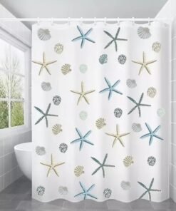 12 Hook Waterproof Shower Curtain – Bathroom Curtain Set