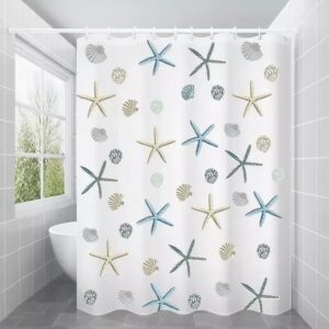12 Hook Waterproof Shower Curtain – Bathroom Curtain Set