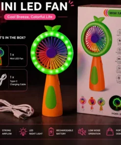 USB Rechargeable Portable Fan with Night Lamp