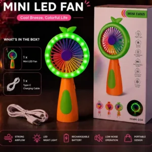 USB Rechargeable Portable Fan with Night Lamp