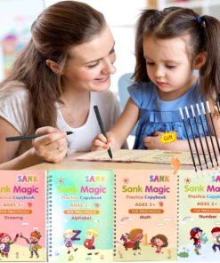 Sank Magic Practice Copybook Set – 4 Reusable Handwriting Books with Pen & Refills