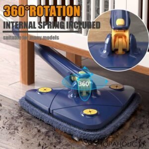 360° Triangle Adjustable Mop with Twist Squeeze – Multi-Angle Floor Cleaning Mop