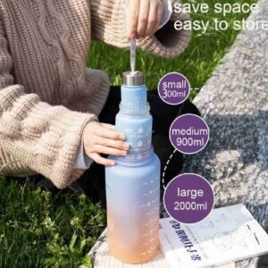 3-in-1 Durable Water Bottle Set – BPA-Free Plastic Bottles (Pack of 3)