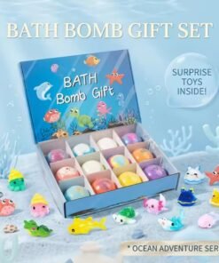 🛁 Kids Bath Bomb Set with Hidden Sea Animal Toys – Pack of 6 Pieces 🐠✨