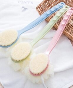 2-in-1 Bathing Scrubbing Long Handle Brush – Body Brush & Bath Scrubber