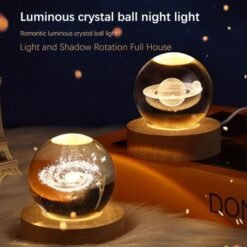 3D Crystal Ball Lamp – Moon Lamp – Night Light for Room