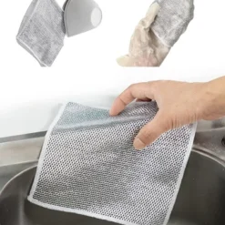 Dish Cloth Silver Wire Cleaning Wash Towel – Durable & Efficient