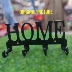 Home Word Silhouette Key Hook Rack – Metal Wall Art