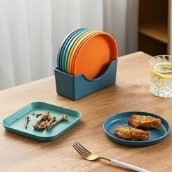 Mini 10 Pcs Plastic Plates with Stand – Durable & Convenient