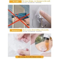 Self Adhesive Transparent Wall Hook pack of 12