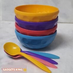 Colorful Bowls 4 Pcs Bowl With Spoon Set.