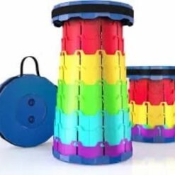 Outdoor Rainbow Folding Stool – Portable, Adjustable & Retractable Chair for Camping, Fishing & Travel