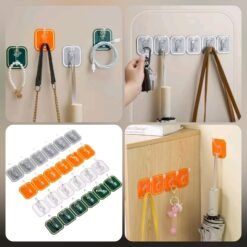 Acrylic Adhesive Wall Hook Set Strong Hold for Coats & Hats