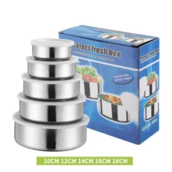 5pc Set Stainless Steel Bowl with Lid