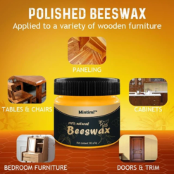 Natural Wood Wax Traditional Beeswax Polish Furniture (85g)