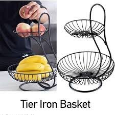 Tier Iron Basket 2 Layer – Stylish Storage Solution for Home & Office