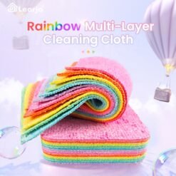 Rainbow Multi-Layer Tearable Cleaning Cloth Roll – Reusable Kitchen & Household Towel