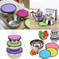 Steel Food Container Box – 3 Pcs Reusable Lunch Boxes