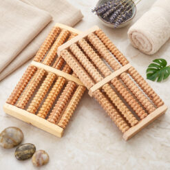 🦶🌿 Wooden Roller Foot Massager